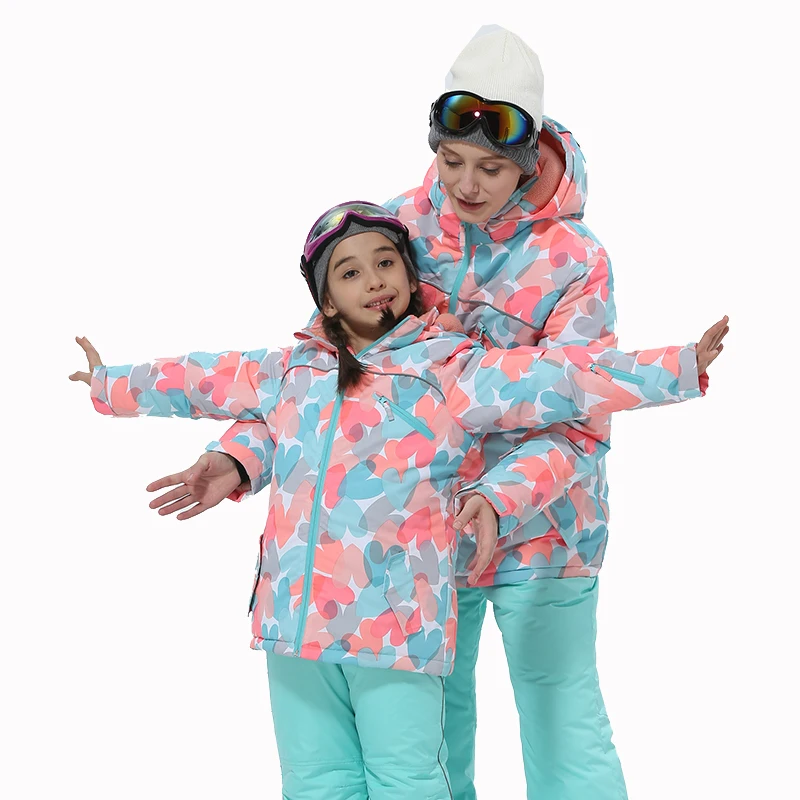 Outdoor ski jackets suits  family look tops quality outdoor sportswear functional waterproof parent-child clothing