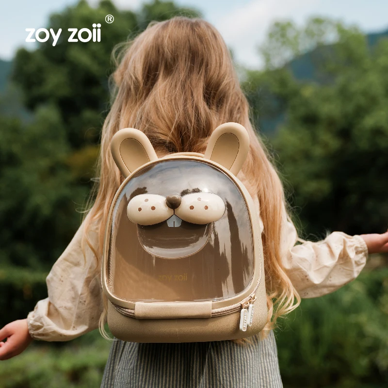 Cartoon Animal Shape Transparent Windows Backpack Children Backpack Bag Kids Girls Boys School Bag Toddler Kindergarten Backpack