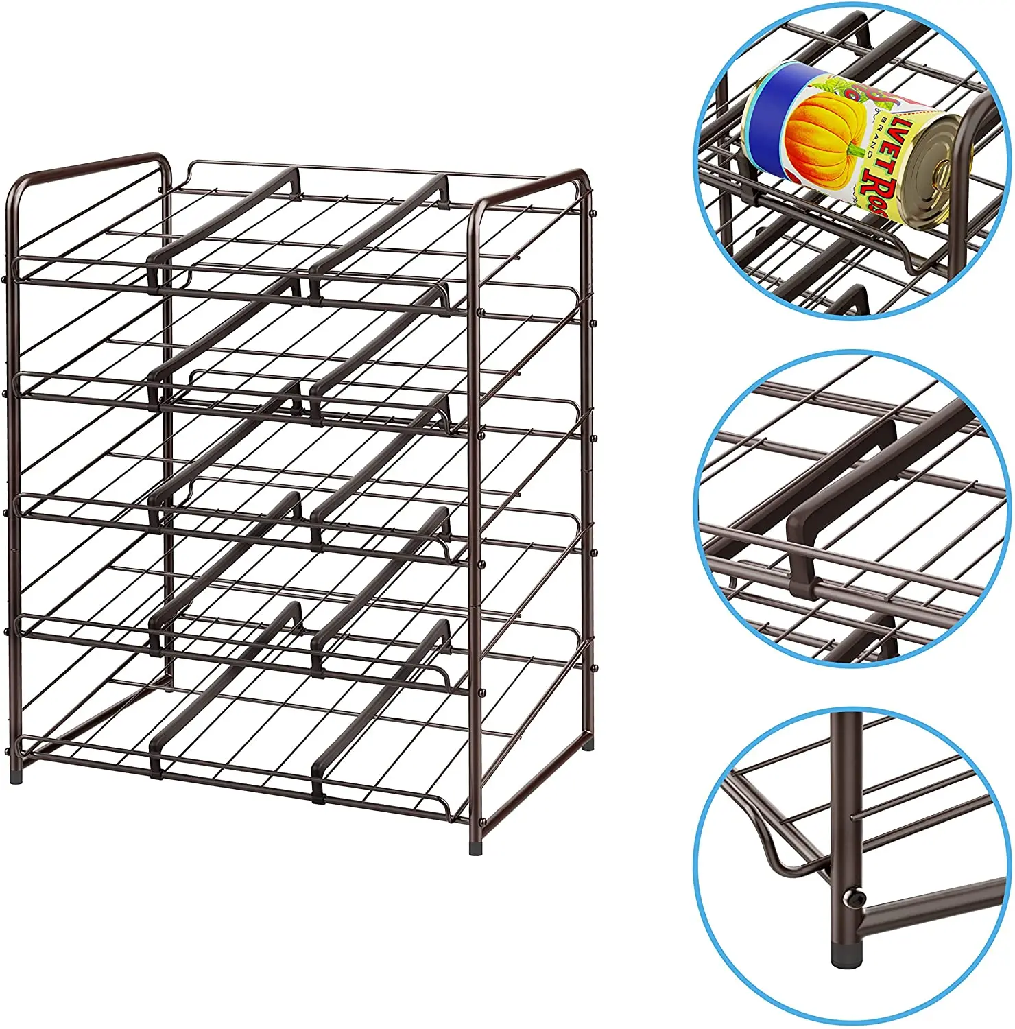 Counter-top Metal Brown Commercial Beverage Display Rack for Supermarket, Household Can Storage Rack