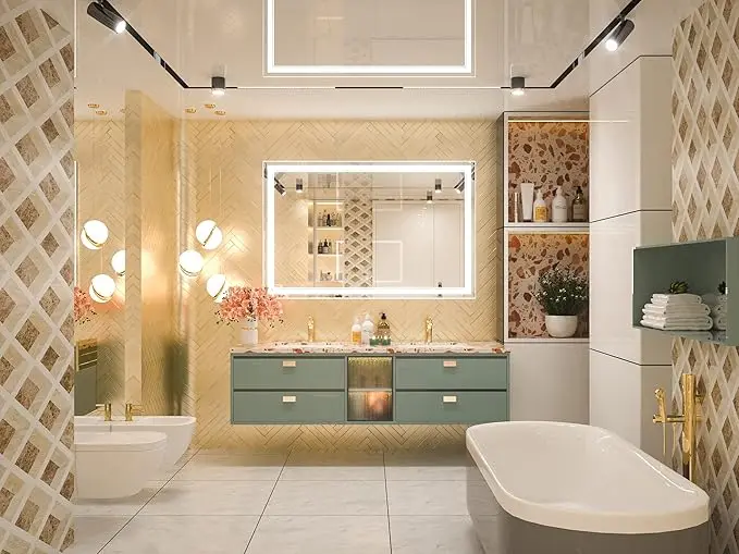 24x32 Inch LED Bathroom Mirror Front Lighted Bathroom Vanity Mirror with Lights,