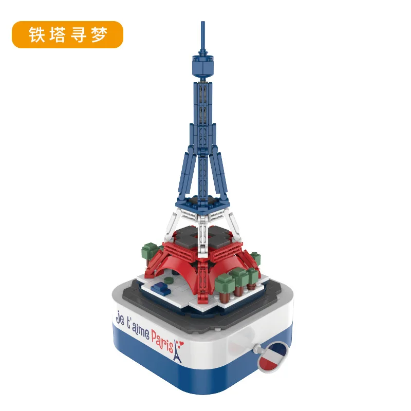 Wholesale Music Boxes Innovative 3D Puzzle Music Box Building Block Set Christmas  Carousel Music Box Gift for Girl