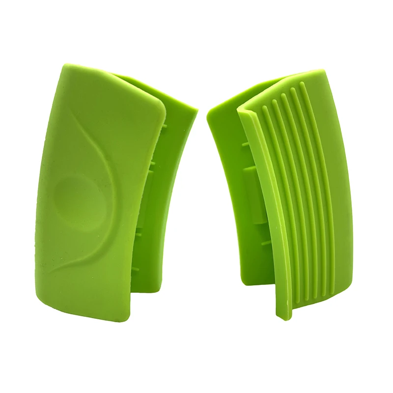 BHD Heat Resistant One Pair Cast Iron Hot Pot Cover Grip BPA Free Nonslip Silicone Assist Handle Holder