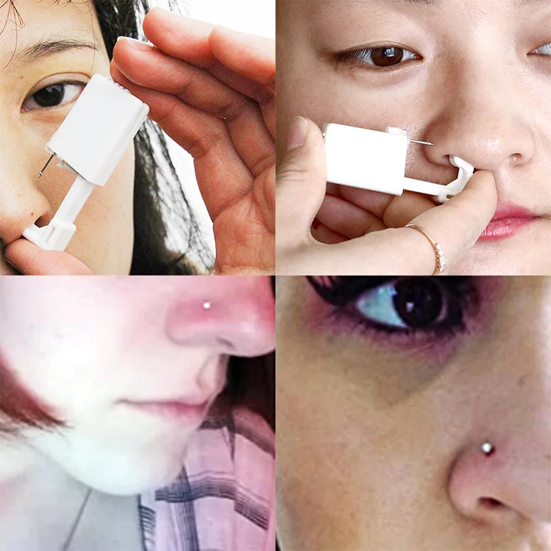 Nose nail piercing gun disposable safe sterile piercing tool