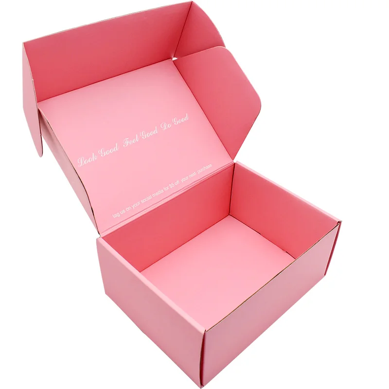 Wholesale Custom Logo color boutique Cardboard Cartons Shipping Pink Cosmetic Set Mailing Skin Care Corrugated Packaging Box