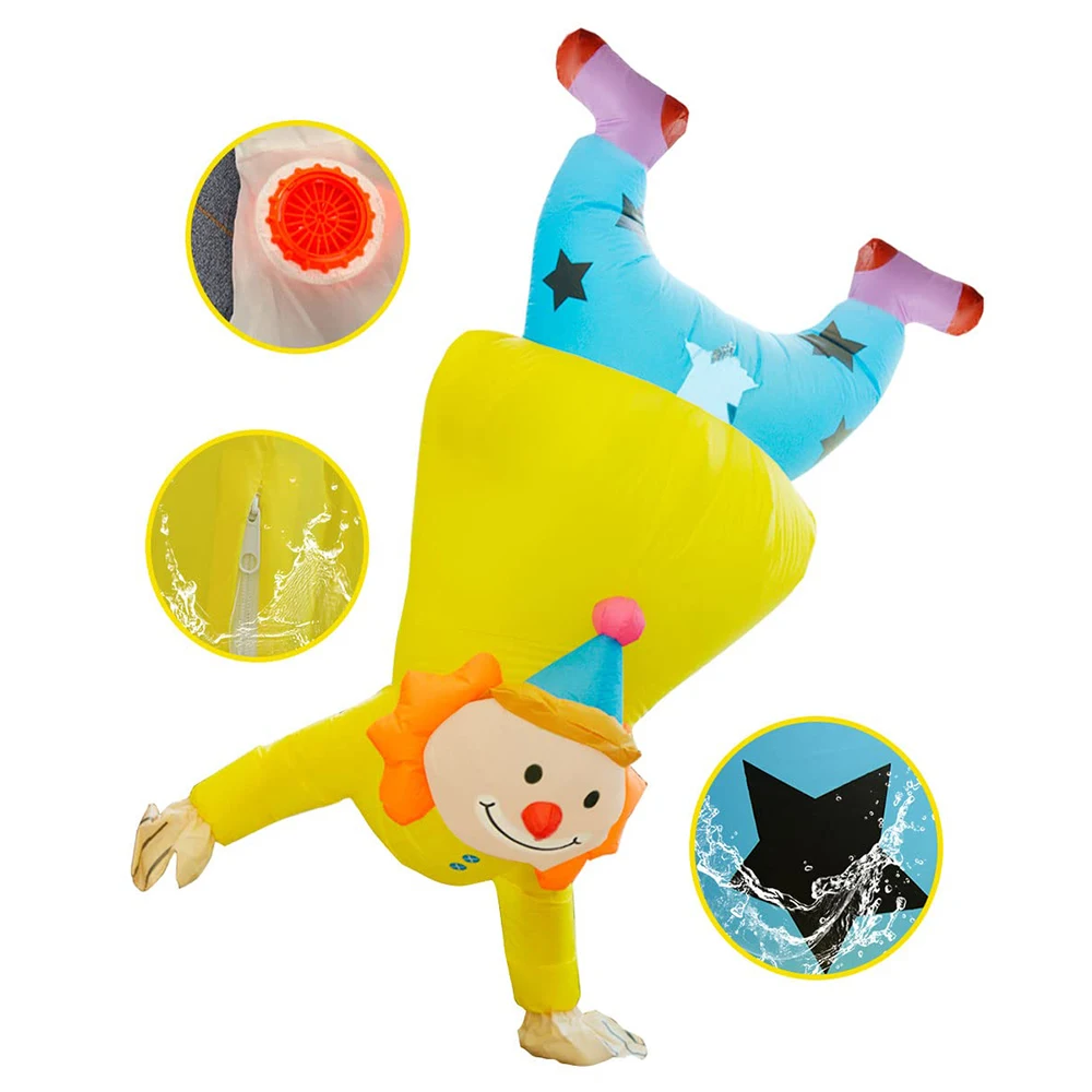 Wholesale New Design Carnival Party Yellow Clown Joker Cosplay Air Costume Inflatable Cricus