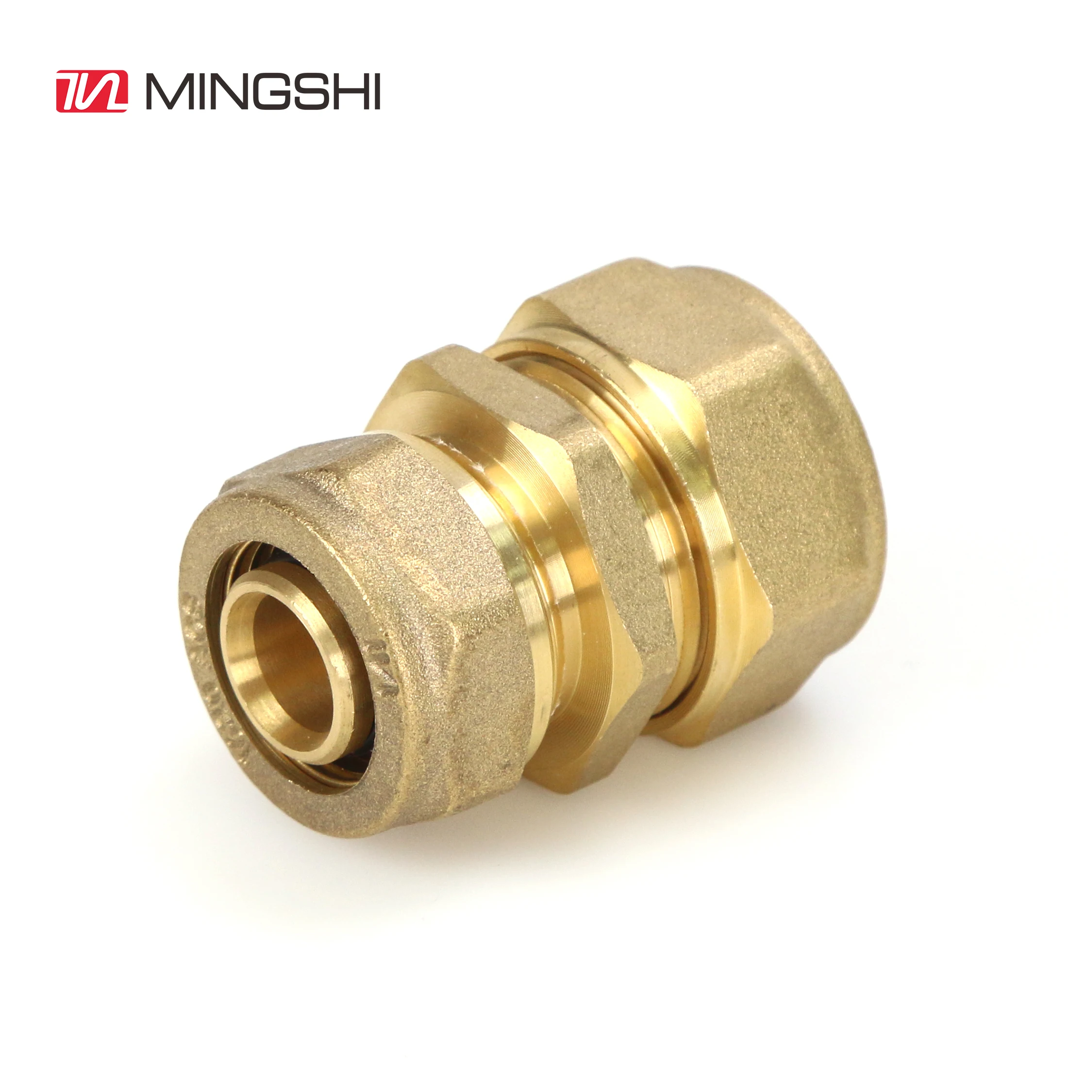 compression Fittings nature color 16mm 20mm 26mm 32mm factory direct sales high quality water pipe pex brass fitting