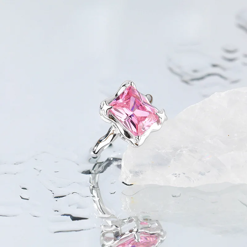 VIANRLA 925 sterling silver Hot Sale square Big Center 3A Zircon Wedding Engagement Rings