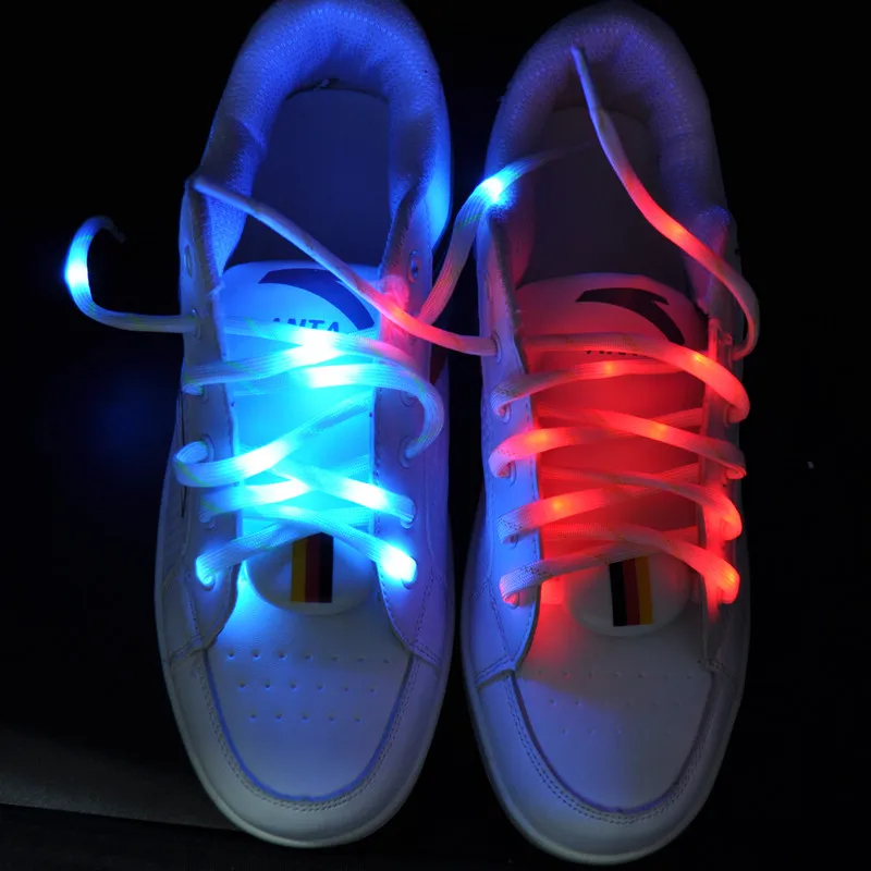 European christmas funny nylon led multiple color flashing shoelace
