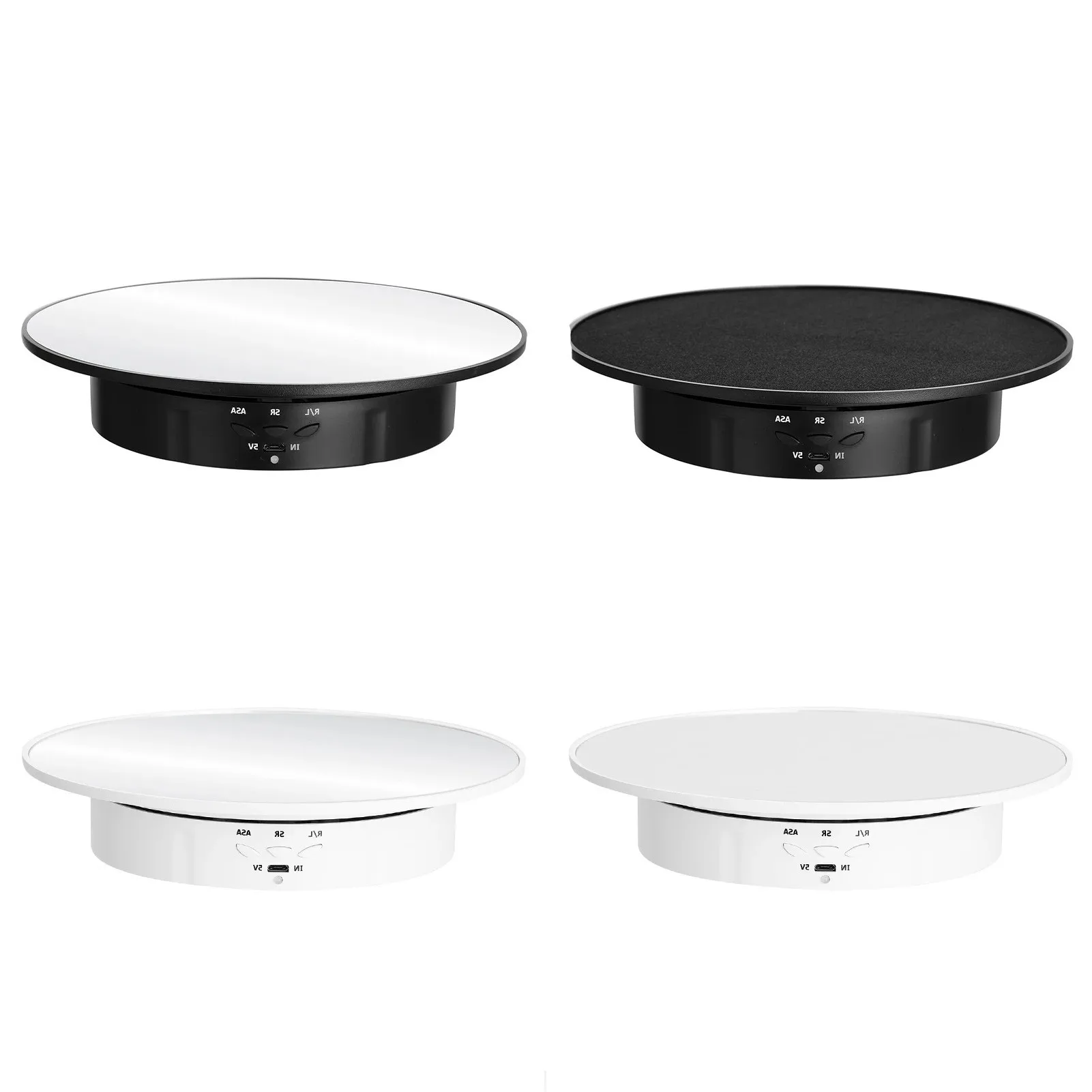 3 Speeds Electric Rotating Display Stand Mirror Turntable Jewelry Holder