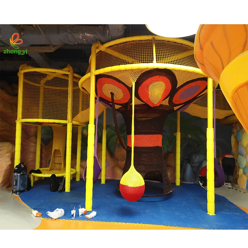 Hot Sale Kids Crochet Rope Climbing Net Children Crochet Knit Indoor Playground Colorful Rainbow Net