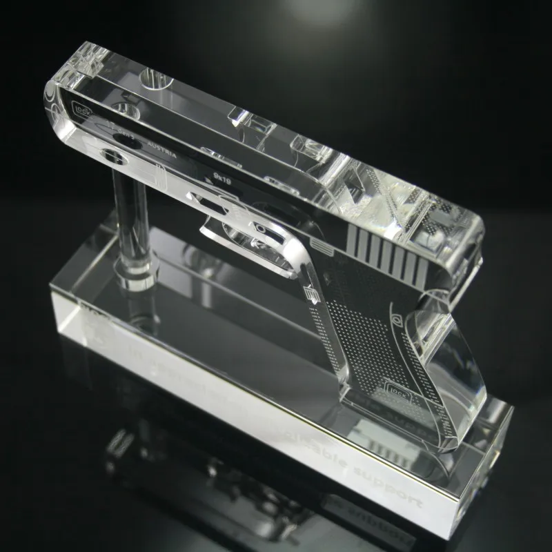 Pistol shape crystal gun model unique design for souvenirs
