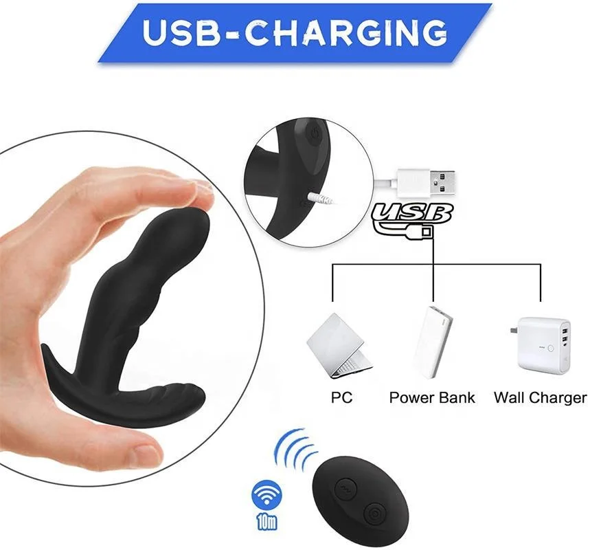 Wholesale Rotation prostate massage device with remote control for plug butt Male Prostate Massager
