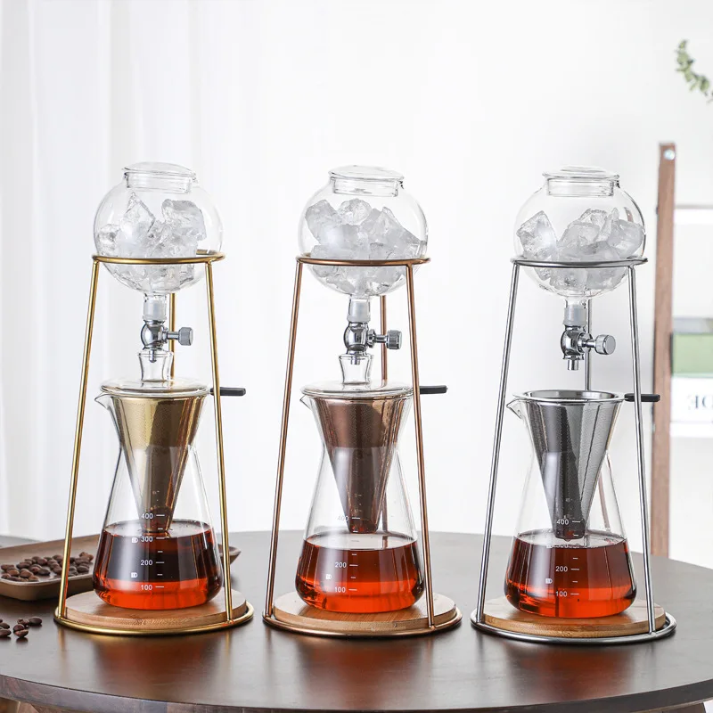 Stainless Steel and Borosilicate Glass Cold Brew Coffee Maker Set Ice-Cold Dripper for Perfect Coffee