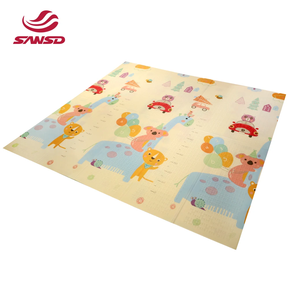 Sansd Crawling Soft XPE Foam Large Children Toddler Kids Baby Play Puzzle Waterproof Folding Foldable Floor Mat For Kid