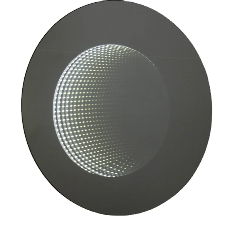2023 Hot Sale Smart Tunnel Hotel 3d Led Custom Decorative Infinity Mirror Customized Round Shape Wall Mounted Bathroom Mirror