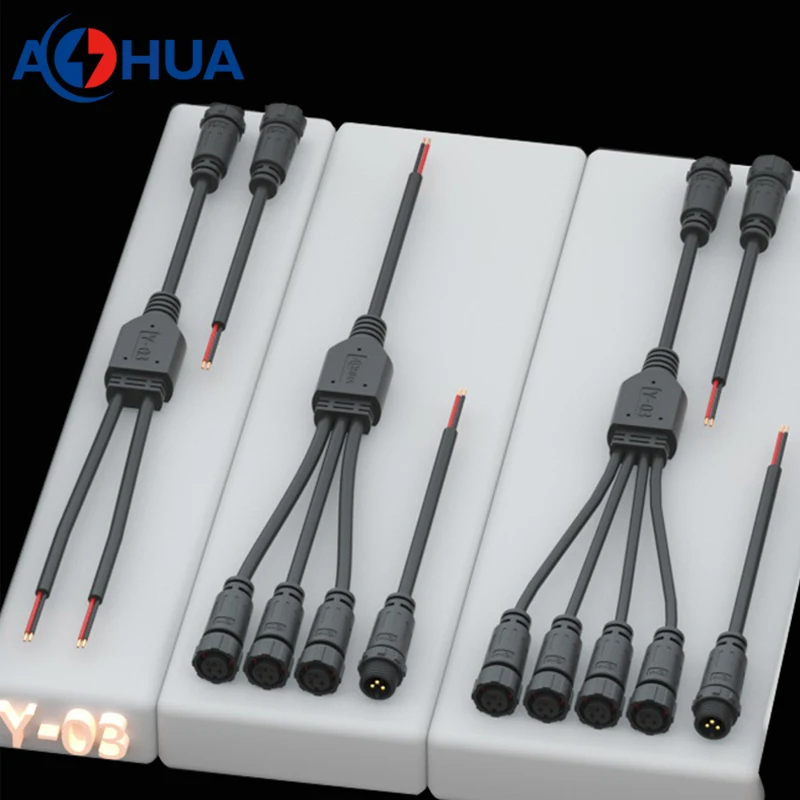 Customize 2 3 4 Pin Led Power Cable Solution Splitter Male Female Waterproof Wire Connectors