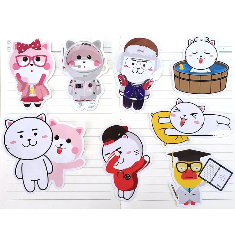 Custom Aesthetic Cartoon Sticker Pack Self Adhesive Motivational Comic Decal Stickers for Kids Adults