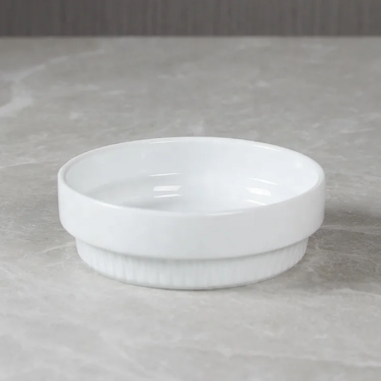 Wholesale Custom Printed Wholesale Ceramic Porcelain White 5 Inch 250ml Pottery Serving Bowl