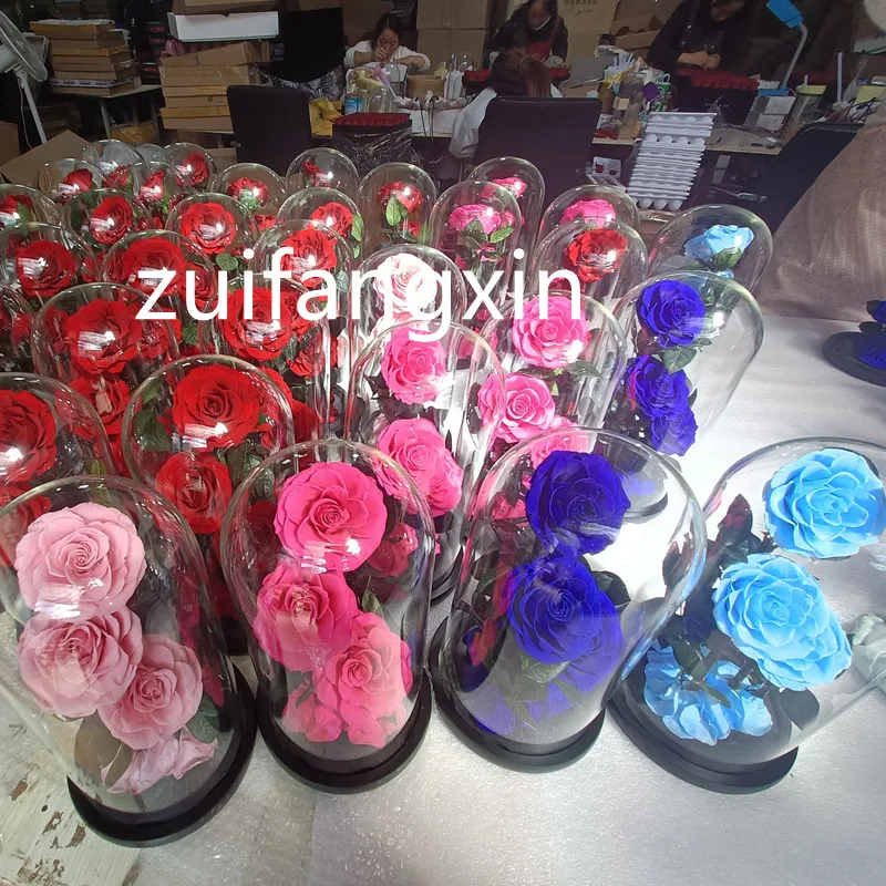 Wholesale A Grade 50 Colors Immortal Infinity Eternal Forever Rose Flower Preserved Roses In Glass Valentines Day Gift