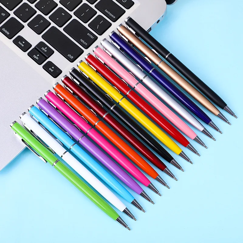 Custom promotional promotion high quality  slim metal twist  ballpoint  pen with print logo