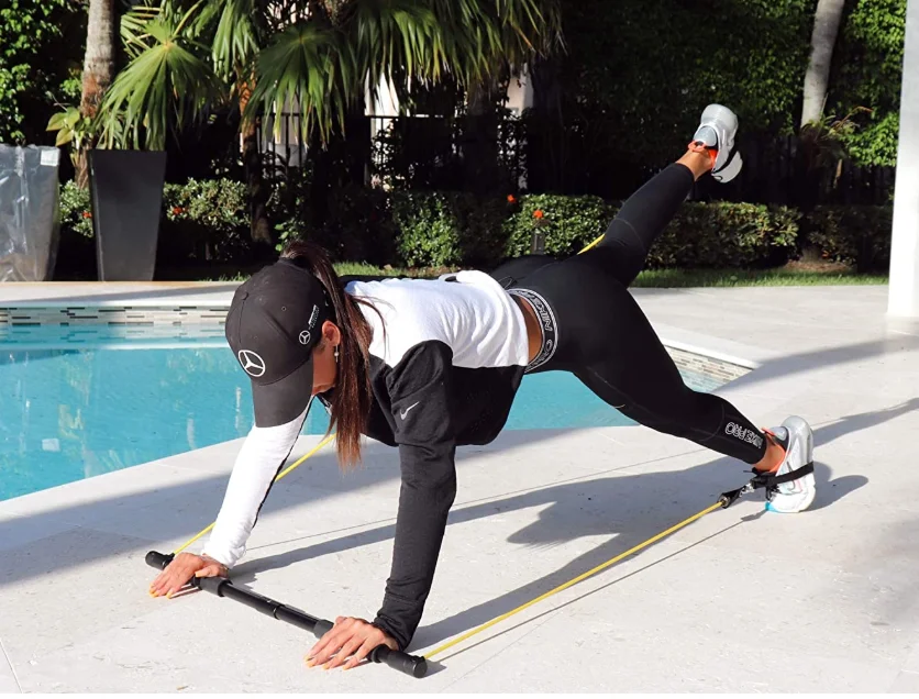 Exercise Equipment Stand Fat Fitness Bar With Resistance Band Kit