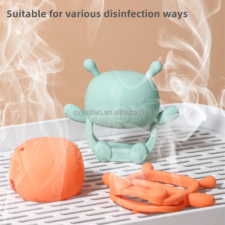 Custom logo High Quality lovely Bear shaped Newborn Silicone Baby Teether Toys Teething For Babies