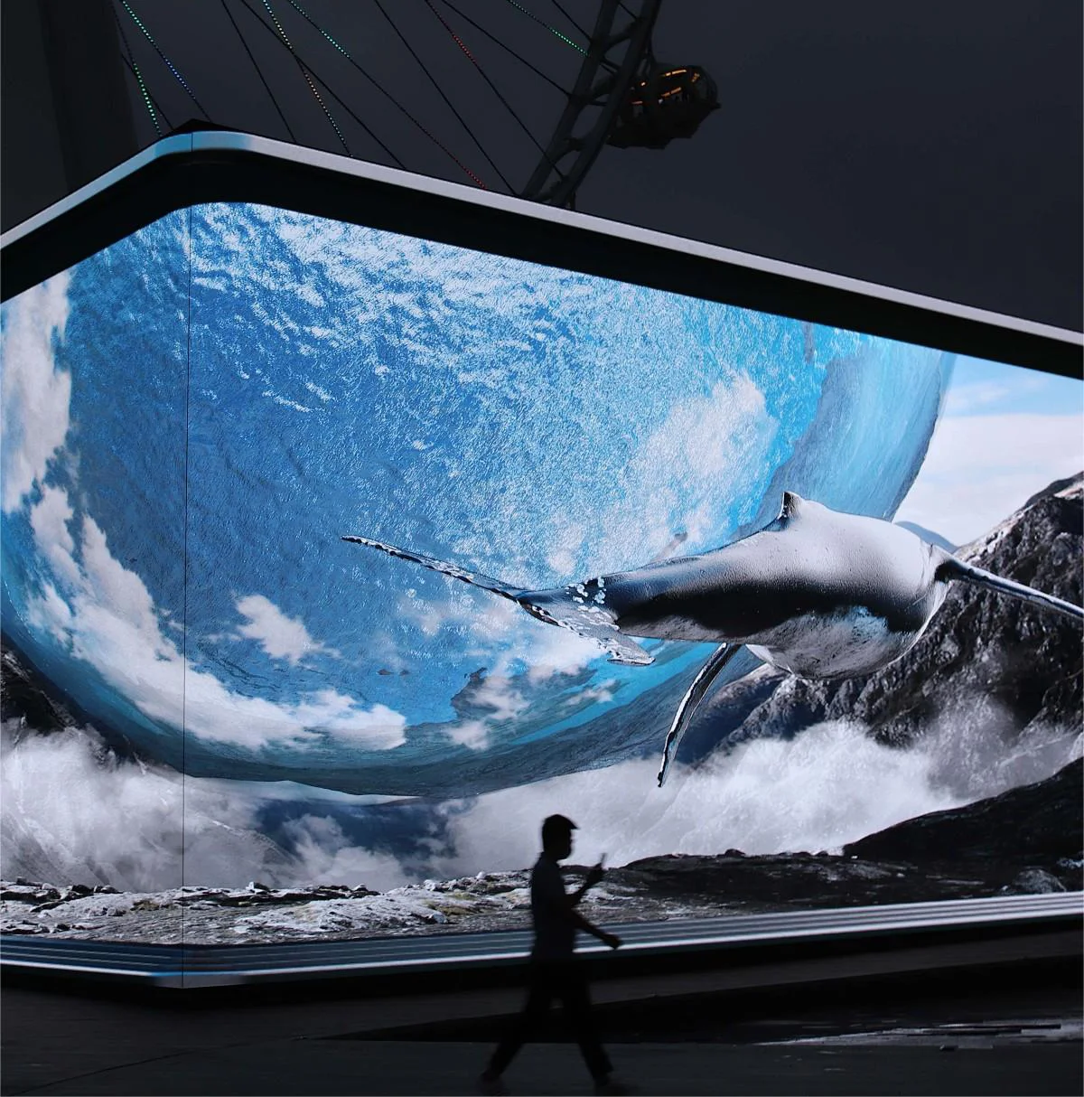 P10 наружный светодиодный 3D экран 160 градусов изогнутая настенная панель для архитектурных цифровая вывеска лифтов в аэропортах и автомобилях