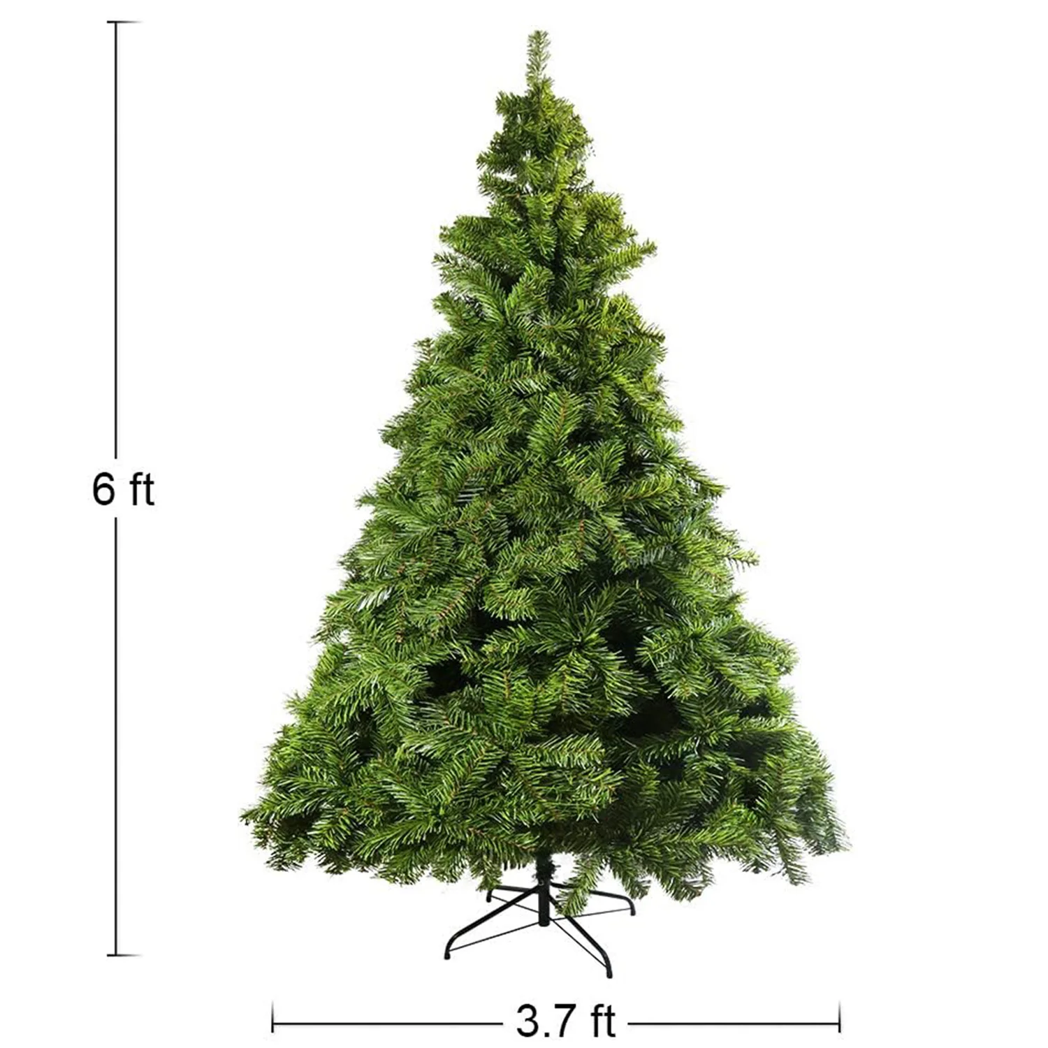 Artificial Holiday Pin Tree with Solid Foldable Metal Stand 6FT Christmas Tree