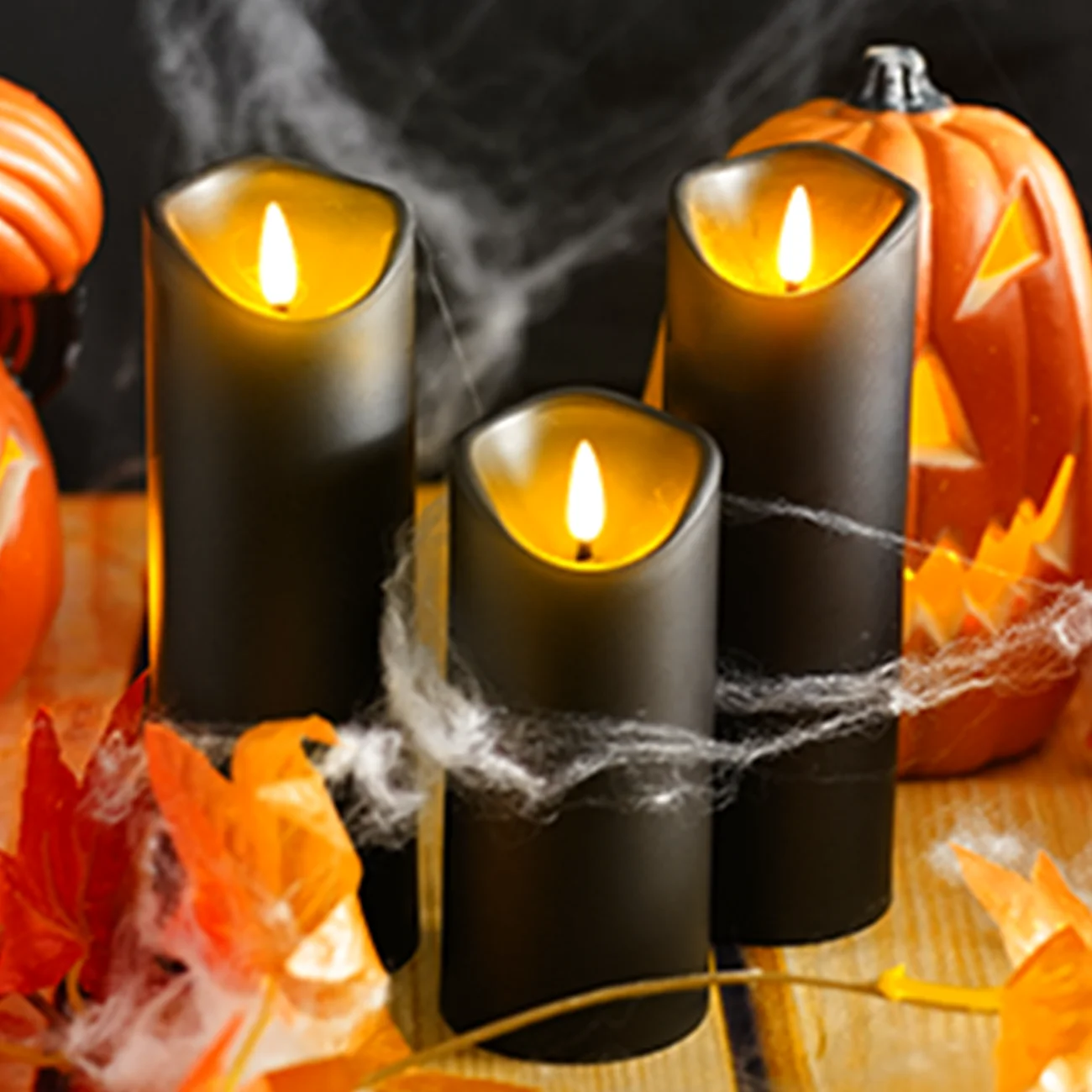 remote control flameless led candles Black Halloween Holiday Lighting Creative candle