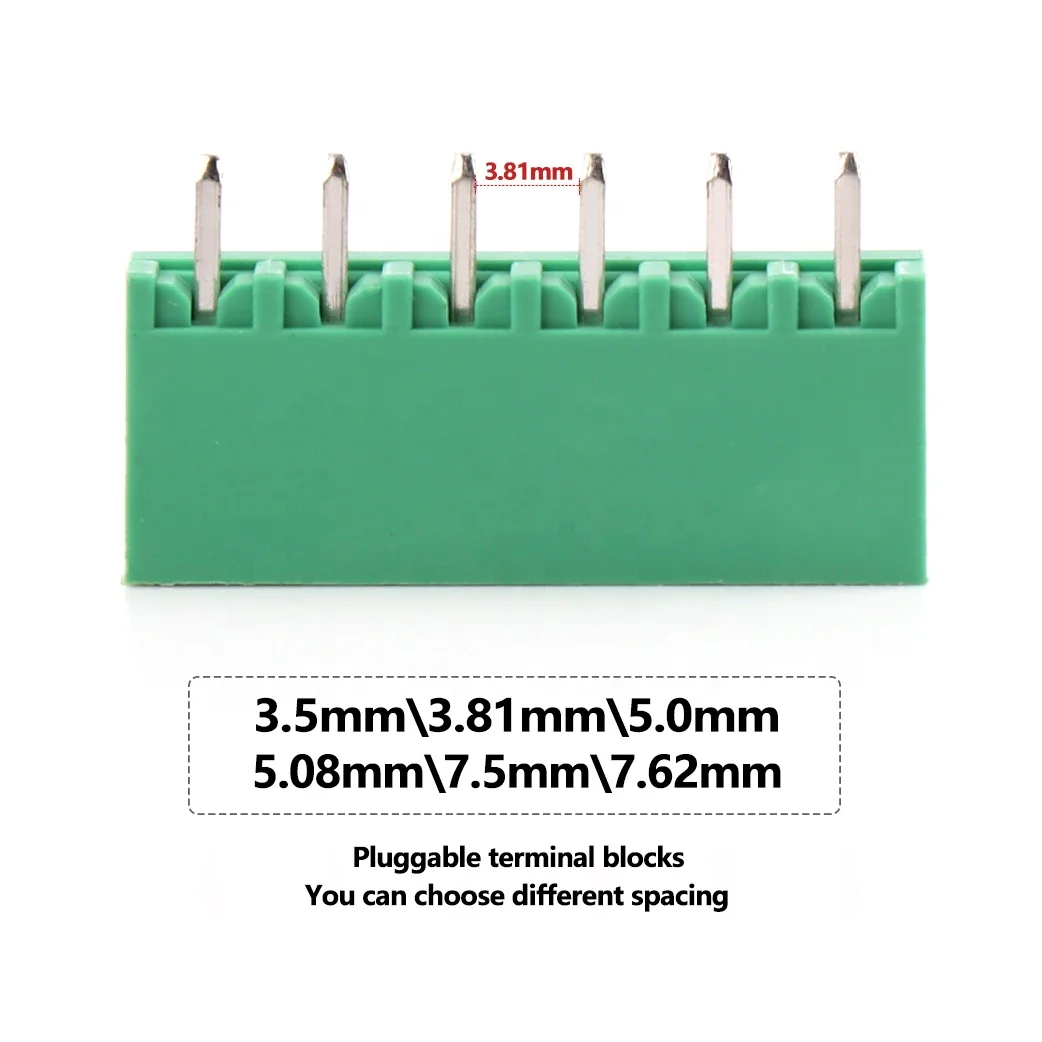 8A 300V 4 pins Pcb Spring Terminal Block 180 degree 3.81 terminal connector