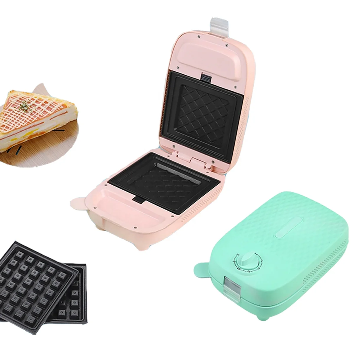New Design sandwich maker small breakfast maker Waffle Panini Press Egg Toasted for sale mini waffle maker.