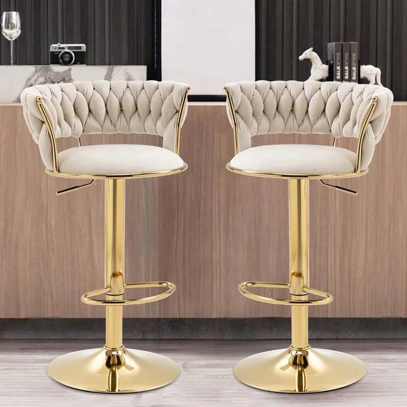 Bar Chair Home Tall Nordic Metal Luxury Gold Swivel Kitchen Velvet High Modern Cheap Stools Chair Bar Furniture For Bar Table
