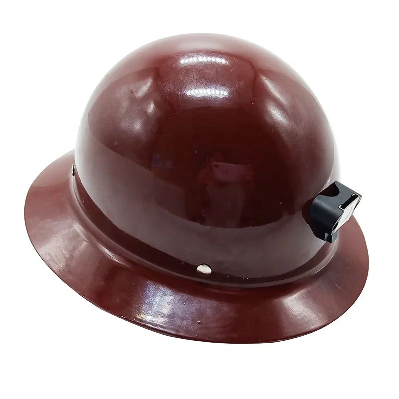 Fiberglass Plastic Electric Safety Helmet Full Brim Hard Hat Ratchet Fas-Trac Bump Cap Construction Industrial American Brown