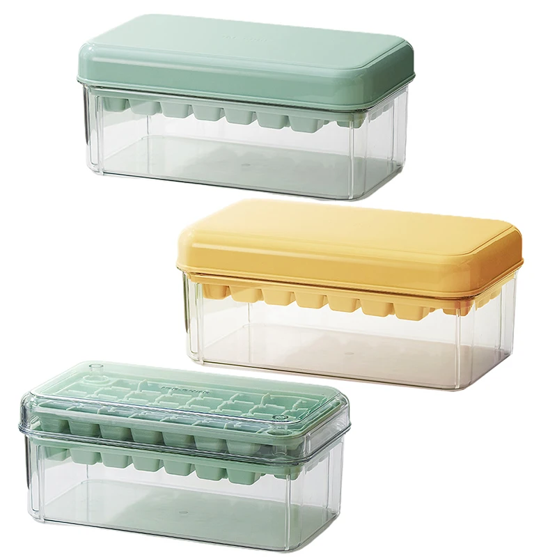 Long Ice Cube Tra on Press Binghe Mold Homemade Ice Class Press Storage Box Frozen Ice Cub Tray Shapes Wholesale Customization