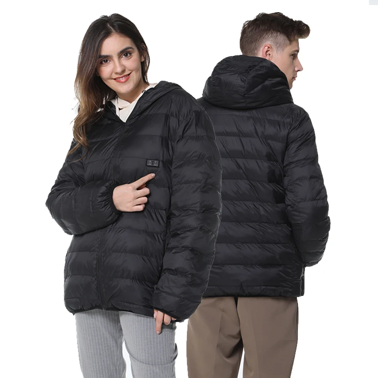 Electric Jacket Full Zip Men Women Winter Rechargeable Battery Powered Goose Puffer Heated Jacket