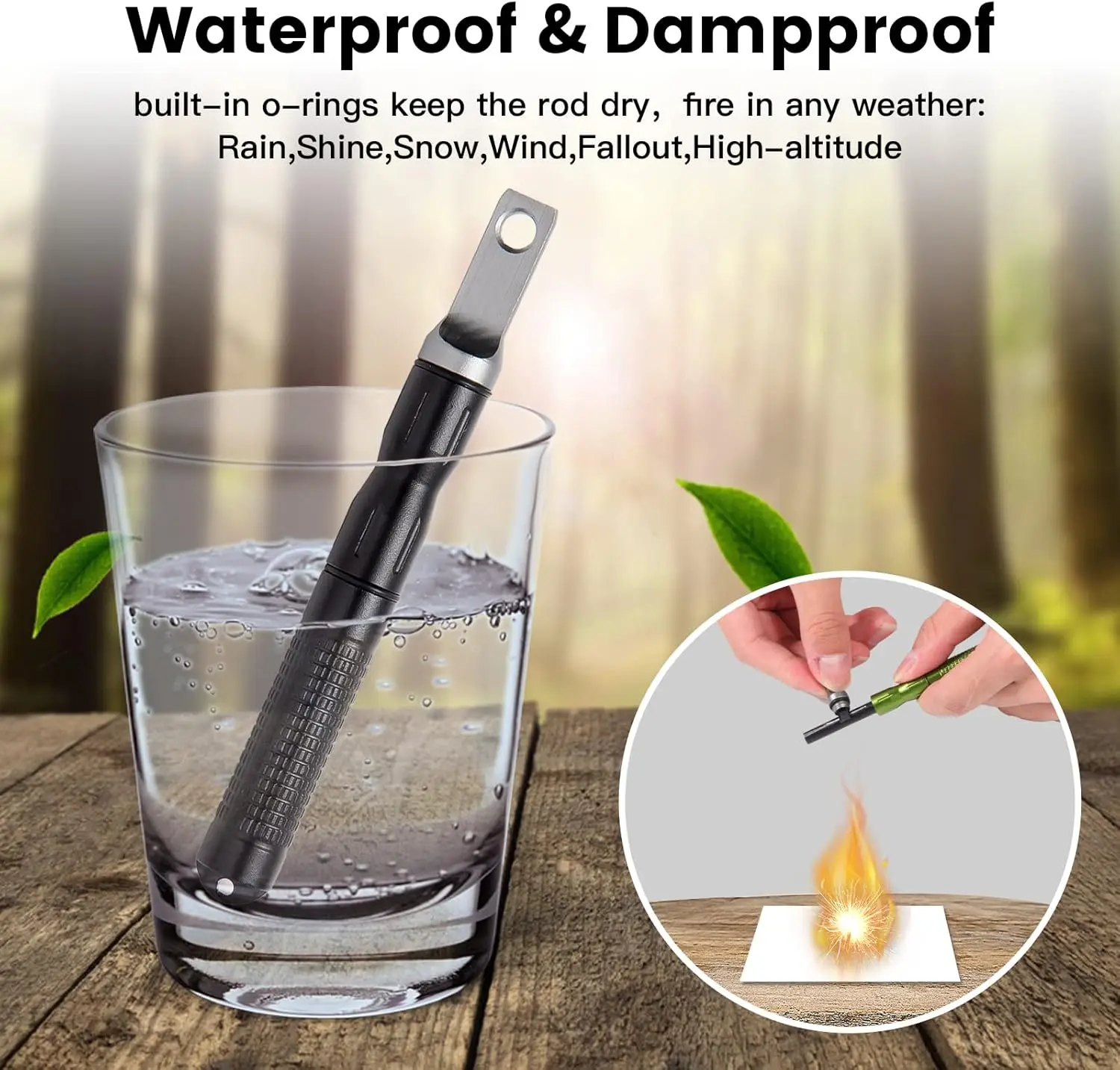 Anthrive Outdoor Survival Hiking WaterproofMagnesium Flint Fire Lighter Stick Starter Steel Striker Fire Starter Lighter