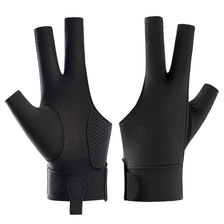 Pool Cues Gloves Light Breathable Three Finger Snooker Gloves Billiards Pool Gloves