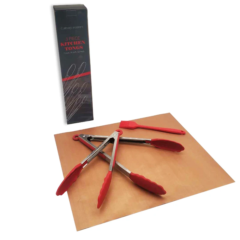 2 pcs Non-stick BBQ Grill Mat Plate Sheet Reusable Barbecue Grilling Mat Tools Easy Clean Black