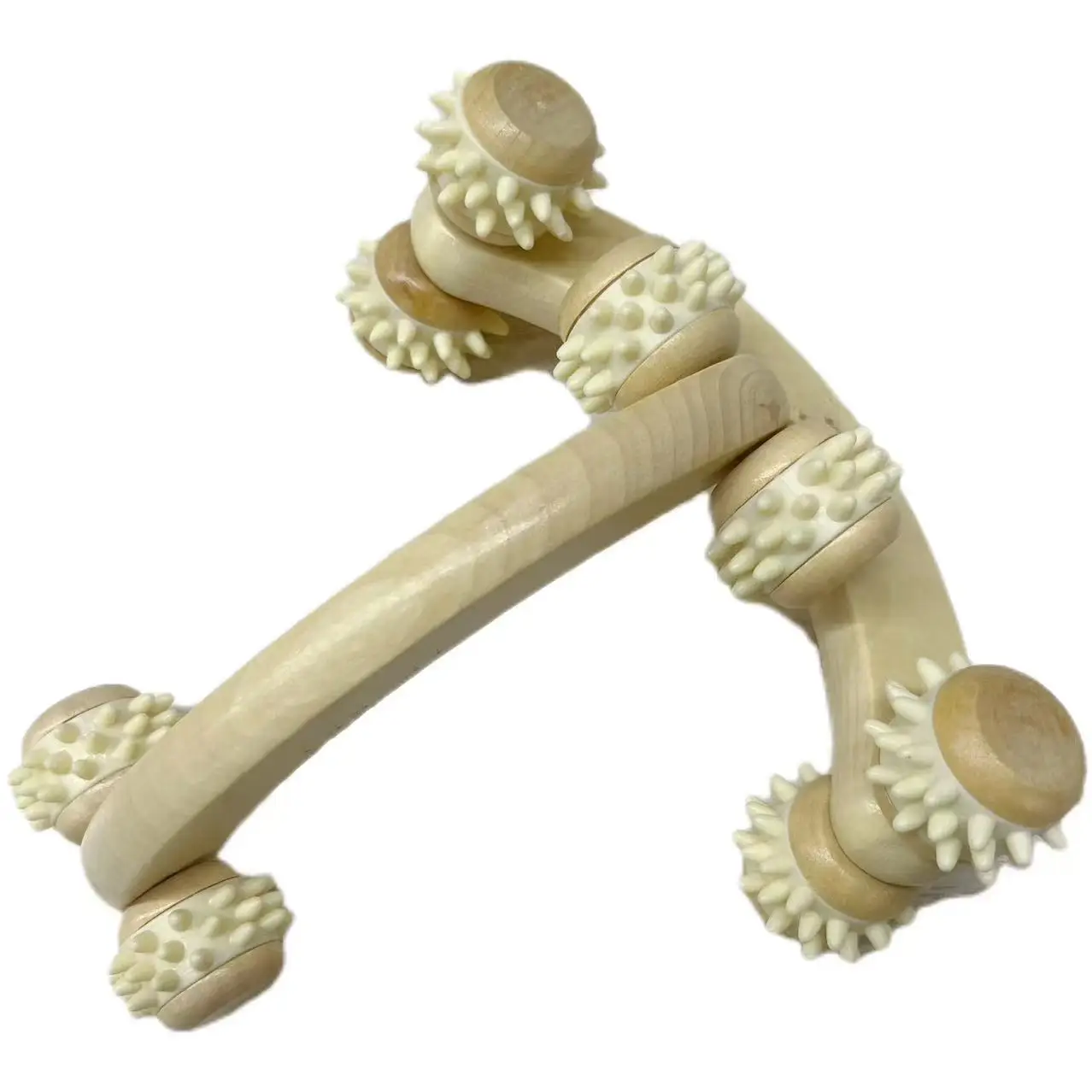 Manual Arched Wheel Body Massager Physical Therapy Wooden Face Massage Tools