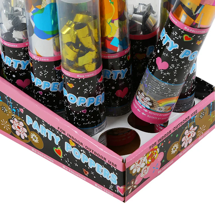 Mini Foil Streamers Confetti Cannon Transparent Tube Party Popper