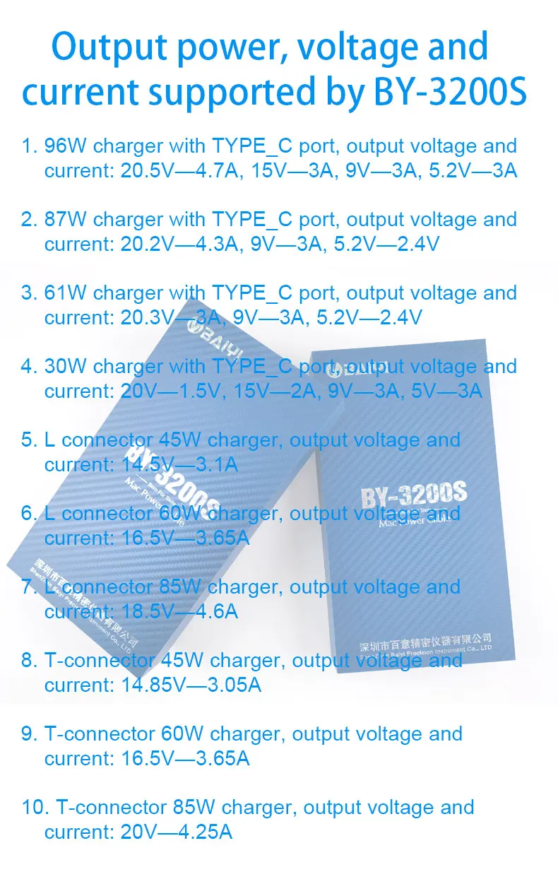 BY-3200S Power Boot Control Line Fast Charger for Macbook All Type-C Phones Supports Single Board System for Soldering Stations