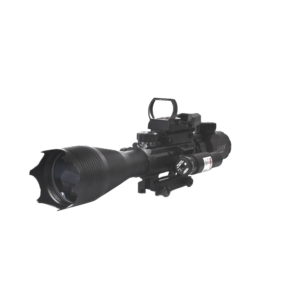 Custom 4-16x50EG Aluminum Alloy Dual Illuminated With Red and Green Dot Sight 3 In 1 Combo Scope with Red Laser