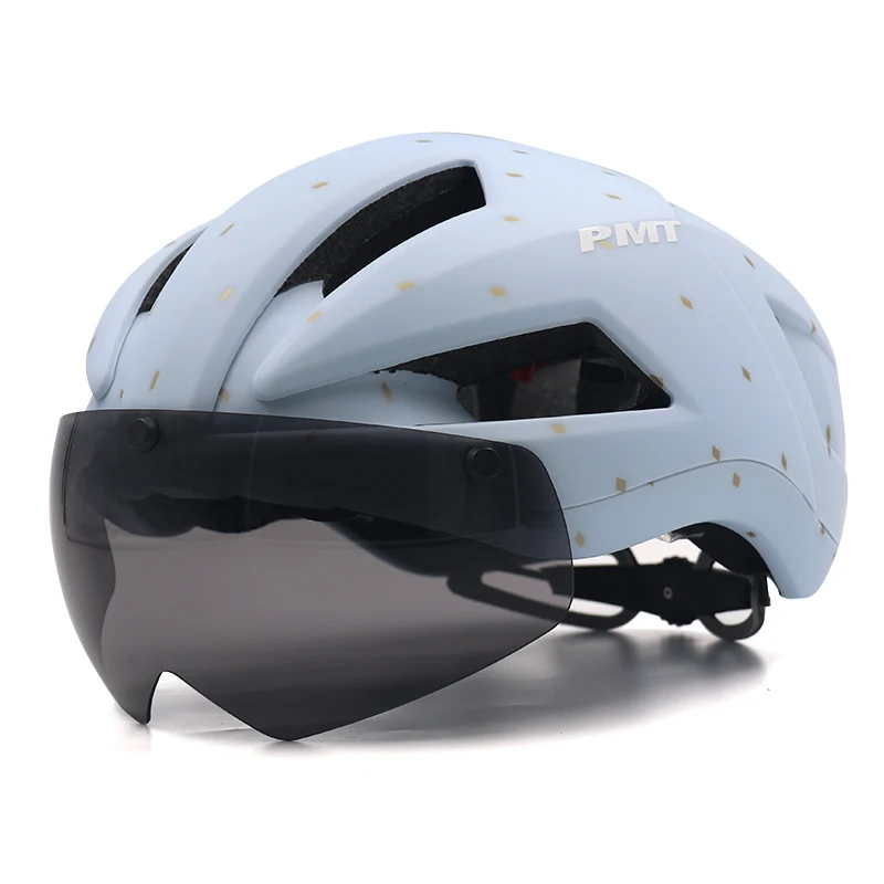 PMT integrated riding helmet with goggles for men and women mountain road bike helmet