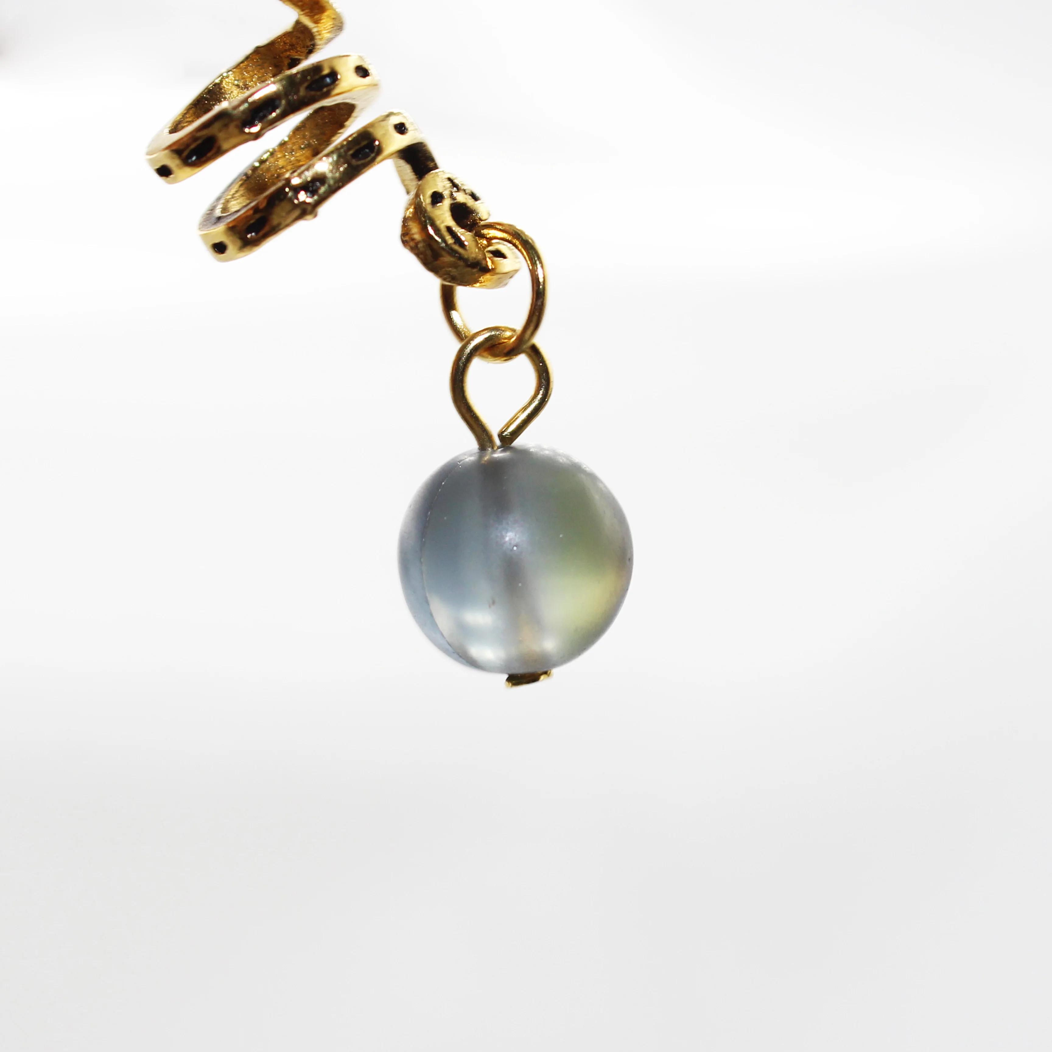 Jachon New Golden Hair Jewelry Charms Twisted Braid Rings Retro alloy color crystal ball small pendant hair ring