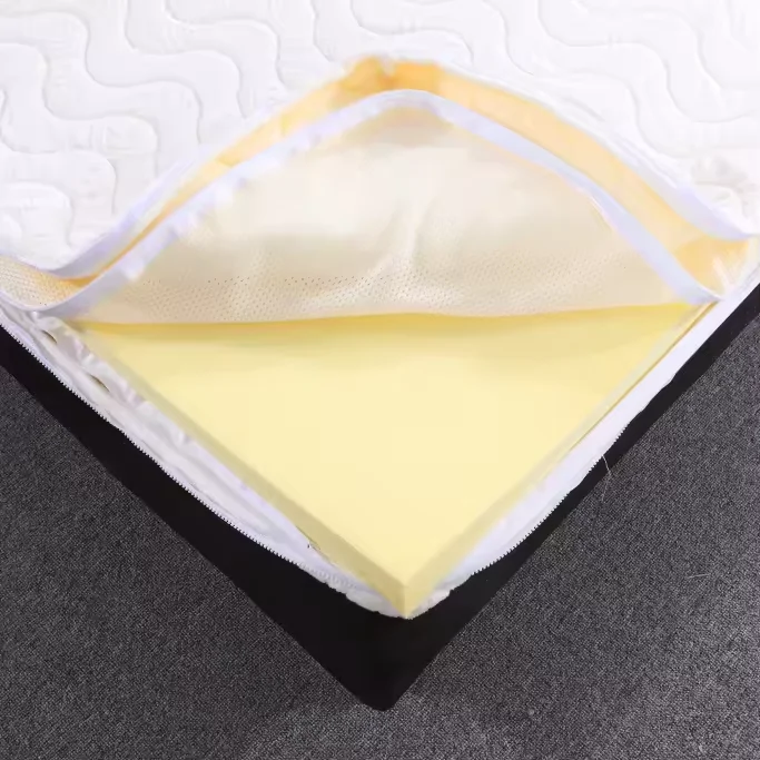 Custom Temperature Regulation Negative Ion Natural Latex Mattress Topper Cooling Memory Foam Mattress Pad with Zipper Cover