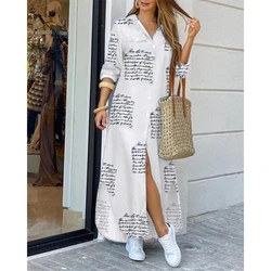 Hot Selling Woman Shirt Dress Fashion Printed Woman Long Dress Fall Clothing For Women Casual Dresses