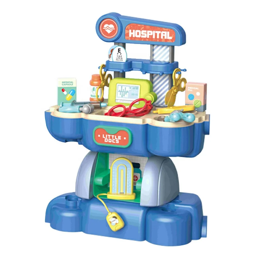 Cartoon Medicine Box Hospital Ambulance Doctor Toys Suitcase for Girls Boys