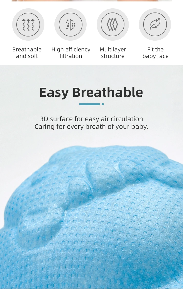 Letian 3D baby face mask respirator Kids  cartoon children mask Printed Disposable Kids Customized Face Masks for sale