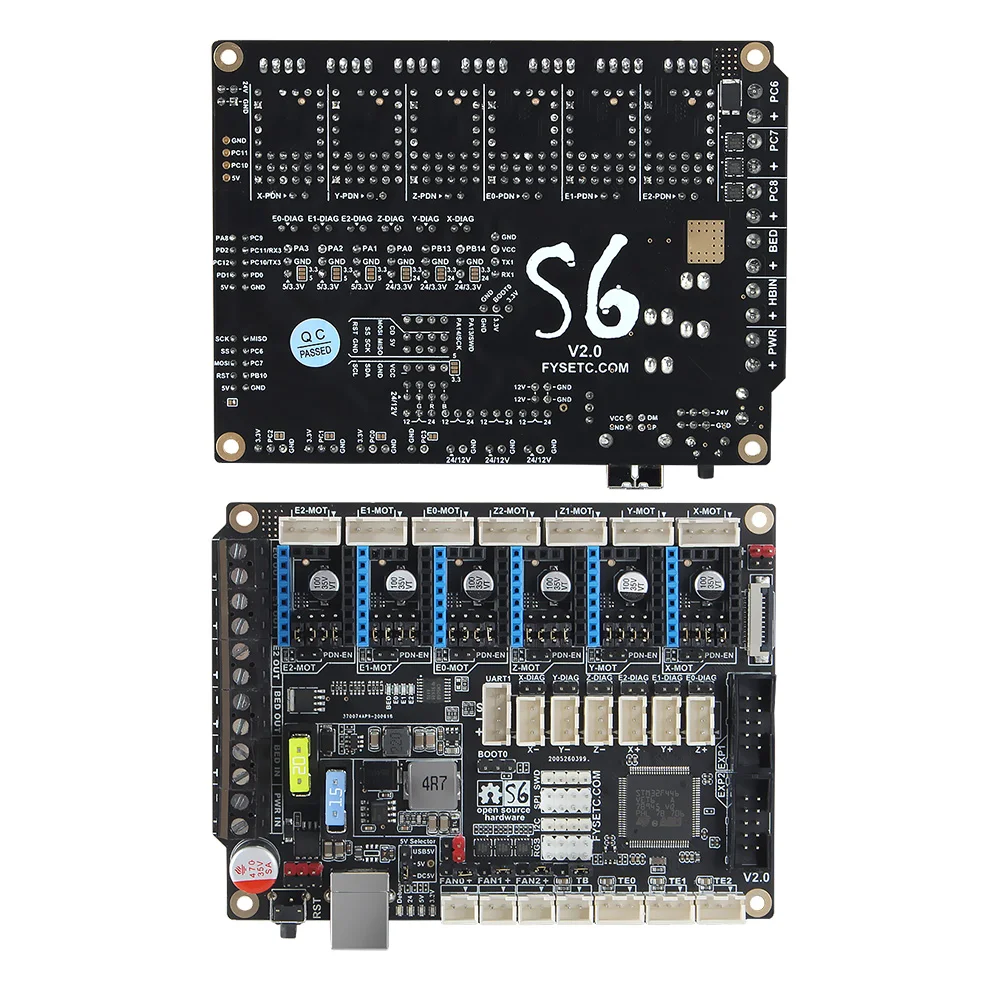 S6 V2.0 Board 32 Bit Control Board Support 6X TMC Drivers Uart/SPI Flying Wire XH/MX Connector VS F6 V1.3 SKR V1.3