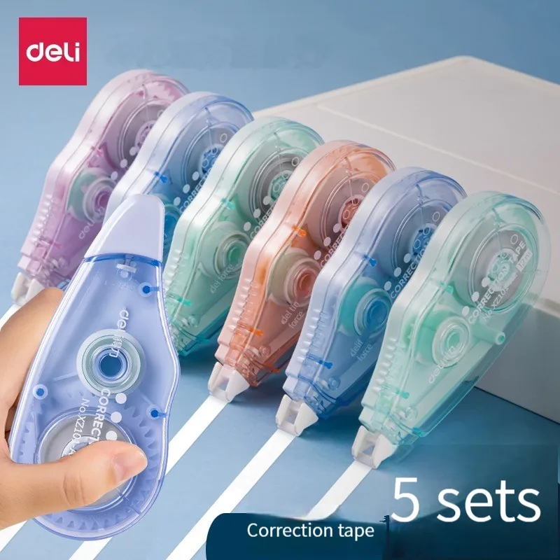 Deli XZ102 High quality multi-function correction tape  smooth 5mm*20m hyaline tape small and convenient modify error not easy